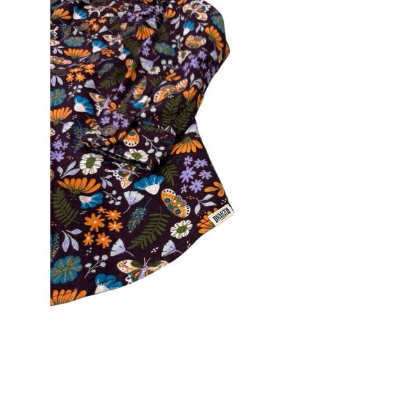 Duluth Trading Co Kids Free Swingin' Flannel Shirt Floral Butterfly Girl Size 6 - Picture 2 of 7